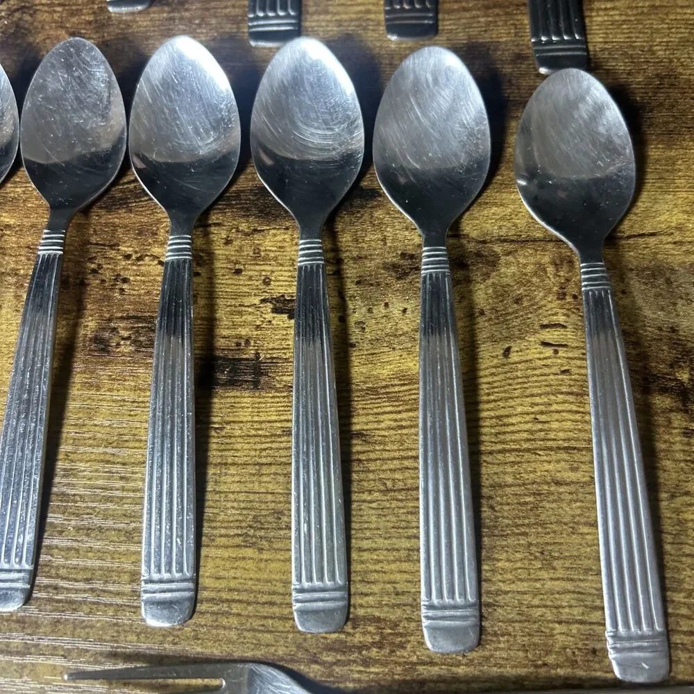 Royal Household Stainless Steel Flatware Discontinued Lot of 31 Vintage Malaysia